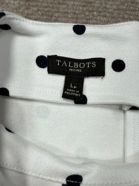 Talbots Petites Polka Dot Scallop Hem Top Large Petite - Picture 6 of 7